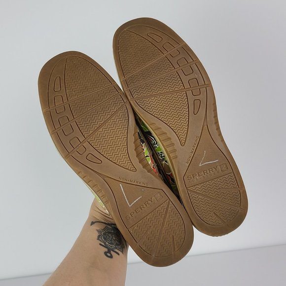 Sperry  Top-Sider Tan Flower Print Loafer Size 8 - Picture 6 of 8